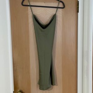 Mini Satin Green Dress